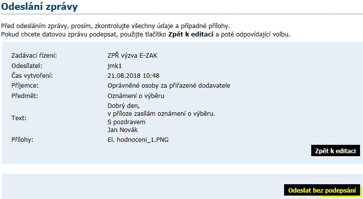 se vrátit zpět k její editaci.