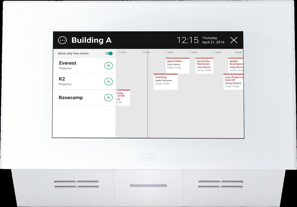 DIGITAL SIGNAGE ZAŘÍZENÍ 2N Indoor Touch Stylový multifunkční komunikátor 2N Indoor Touch skvěle zapadne do každého interiéru a je kompatibilní s MeetingRoomApp.