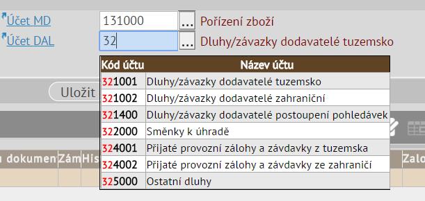 V obecném klientovi se zrychlený číselník neotevře. Místo něj jde v položkách, kde je zapojen zrychlený číselník, využít tzv. našeptávač.