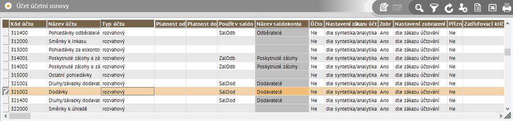 Příklad - založení nového záznamu (režim detail), příznak nového záznamu. Dokud je u záznamu příznak nového záznamu, není tento nový záznam uložen do databáze.