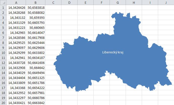 Mapa ČR a krajů polygony O vykreslování přímo na živých mapách Googlu se můžete dočíst v