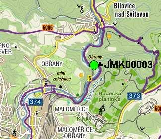 10 2.4 Detailní výsledky JMK00003 Brno (Obřany) Sčítač JMK00003 byl umístěn v blízkosti zříceniny hradu Obřany na stezce pro cyklisty a pěší se sloučeným provozem vedoucí podél řeky Svitavy na sever