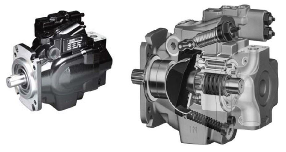 6.2.2 Hlavní silové čerpadlo a jeho armatury s vedením Jako hlavní silové čerpadlo, které vyrábí tlakový hydraulický olej pro pohon hydraulického motoru Parker F12, jenž následně otáčí odstředivým