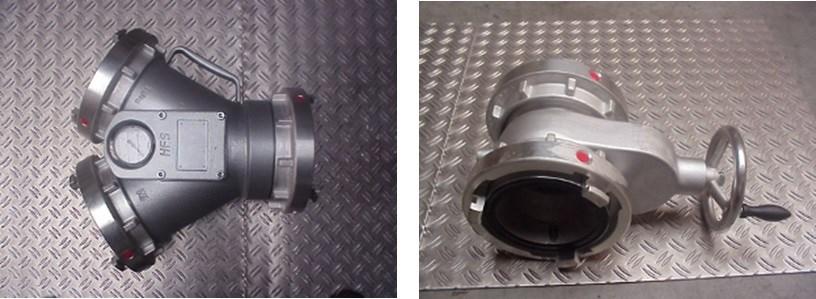 hmotnost 18,6 kg 6.4.5 Sběrač Základní technické charakteristiky (foto viz Obrázek 6.16 vlevo): vstup ø 152 mm (6 ) výstupy 2 x ø 152 mm hmotnost 10,8 kg 6.4.6 Šoupátkový uzávěr Základní technické charakteristiky (foto viz Obrázek 6.
