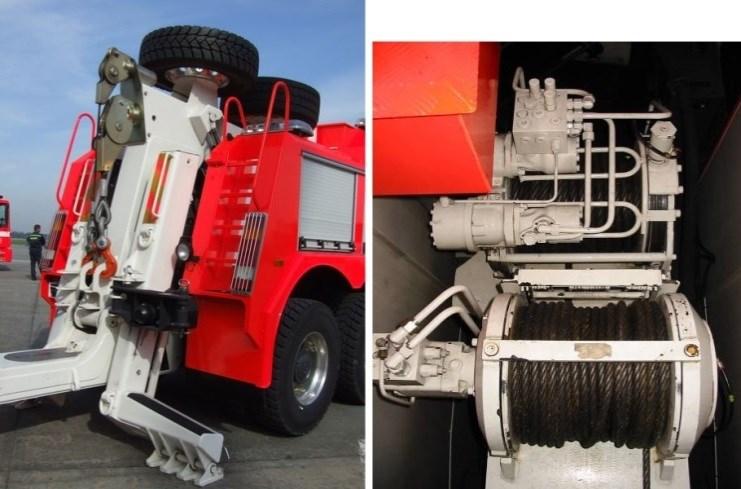 hmotnosti břemene (viz Obrázek 7.5 vpravo). Při nízké zátěži je aktivován pouze jeden hydraulický motor. Pokud je potřebná vyšší tažná síla, je automaticky aktivován druhý motor.