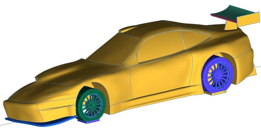 důvodu dobrého ustálení proudění, přebytečné křivky a body byly smazány, ovlivňovaly by totiž výpočtovou síť, geometrie po úpravě je na obr. 36. Obr. 36. Importovaná a upravená geometrie 7.4.