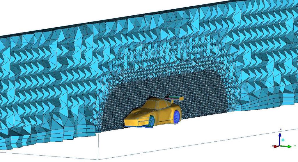 Nastavení prizmat je v záložce Mesh>Global Mesh Setup>Prism Meshing Parameters, kde bylo nastaveny 3 vrstvy, exponenciální nárůst prizmat a koeficient výšky prizmat 1. Na obr. 45.