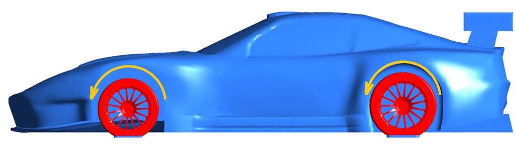 zatímco mým modelem je okruhová verze sportovního vozu. Dalším rozdílem je, že mé modelované vozidlo nebylo průchozí, což ovlivňuje koeficient aerodynamického odporu také zásadně.