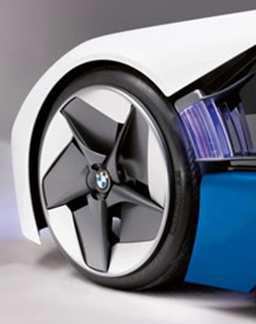 8.2 Speciálně tvarovaná kola U konceptu BMW Vision Efficient Dynamics byly použity speciálně tvarovaná kola, které proud vzduchu směřovaly do středu