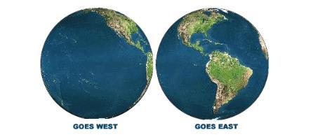 GOES Geostacionární environmentální satelity Stejně jako u EUMETSAT, i GOES se jedná o geostacionární satelity, které se nachází přibližně ve stejné výšce nad Zemí (35 800 km).