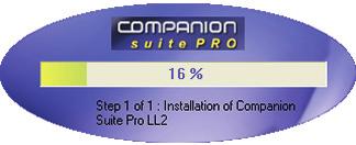 7 Aby mohla instalace pokračovat musíte povinně přečíst a souhlasit s navrženou licenční smlouvou. 8 Klepněte na tlačítko DALŠÍ. Program Companion Suite Pro je úspěšně nainstalován na vašem PC.
