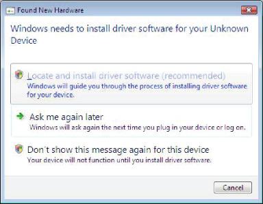 Tento způsob instalace je možné použít pouze v operačních systémech Windows 2000, XP a Vista.