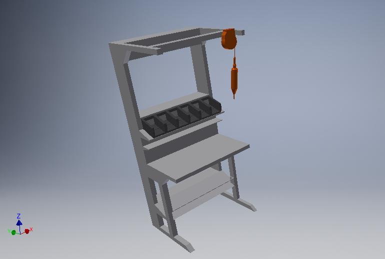 Obr. 66 Inventor - model ergonomického pracoviště Druhou možností je složité převedení bodového mračna na objekt.