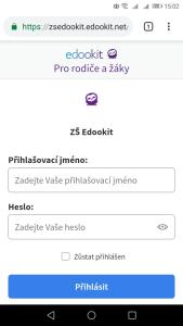 1. Operační systém Android v prohlížeči Chrome Pro instalaci progresivní aplikace Edookit postupujte podle následujících kroků.