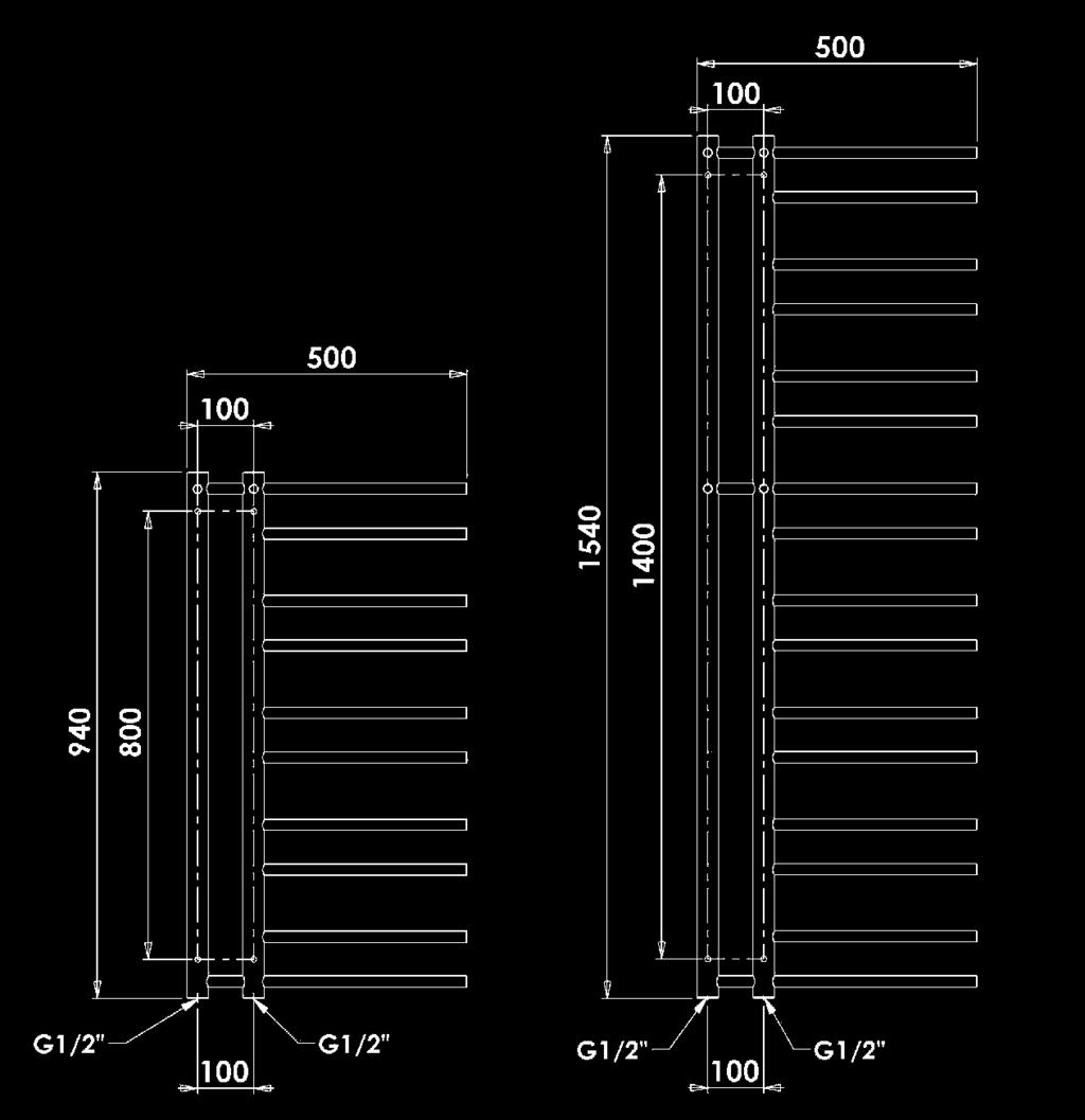 radiátoru: termostatický ventil COMBI (Theia,standardní provedení = COMBI-L, Theia, levé provedení = COMBI-R) Jestliže jsou vývody ze zdi na rozteč 50 mm: termostatický ventil VHX-MONO, ONE Umístění