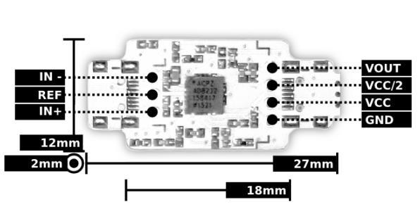 EMG zesilovač Obrázek 5: Vstupy a výstupy EMG zesilovače Specifikace: Zesílení: 1009x Rozsah: ±1.64 mv (při Vcc = 3.3 V) Frekvenční rozsah: 25 480Hz Spotřeba: ~0.