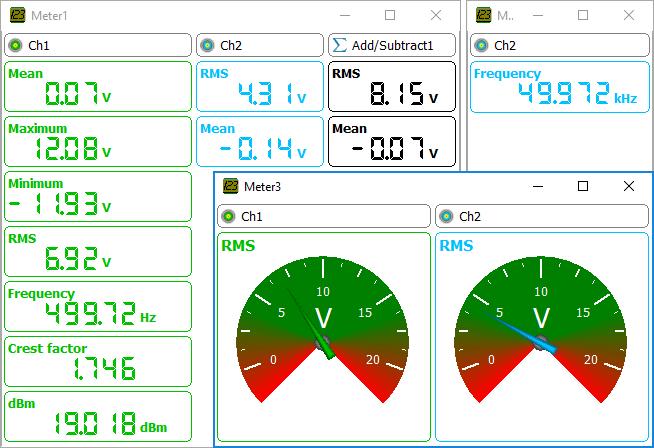 Výkonný a přesný USB 3.0 digitální multimetr Díky vysokému rozlišení 16 bitů je možné použít Hndyscope HS6 DIFF jako výkonný multimetr s výbornými vlastnostmi (např.