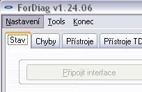 Nastavení programu z přiloženého CD nainstalujte program ForDiag spuštěním SETUP.
