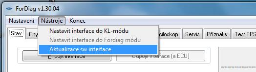 Co dělat pokud se interface nenalezl (platí pouze pro USB verzi int.): Pro správnou funkci interface je nutné nainstalovat ovladač.