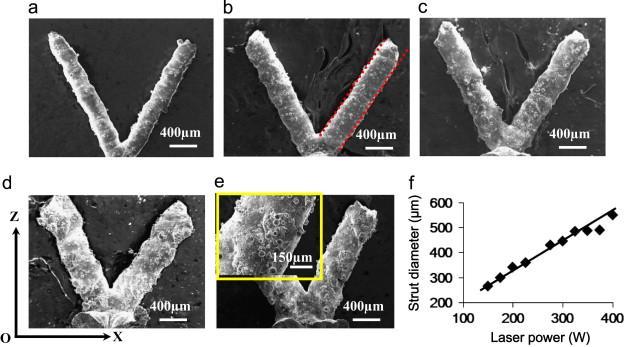 3.2.2 Procesní parametry strukturovaného materiálu Influence of processing conditions on strut structure and compressive properties of cellular lattice structures fabricated by selective laser