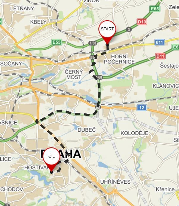Koordinační situace s širším řešením dopravních tras Obr.