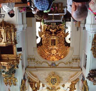 Plány vytvořil architekt Bayer a stavbu provedl italský architekt Gio vanni Mattista Allifranace. Zdevastovaný poutní kostel prošel opravou, který byla započata v roce 1989 a dokončena v ro - ce 2016.