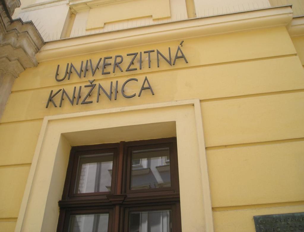 Zpráva ze zahraniční služební cesty Ve dnech 28.5. až 1.6. mi byla umožněna zahraniční služební cesta do knihoven v Bratislavě. První z knihoven které jsem navštívila, byla Univerzitná knižnica.