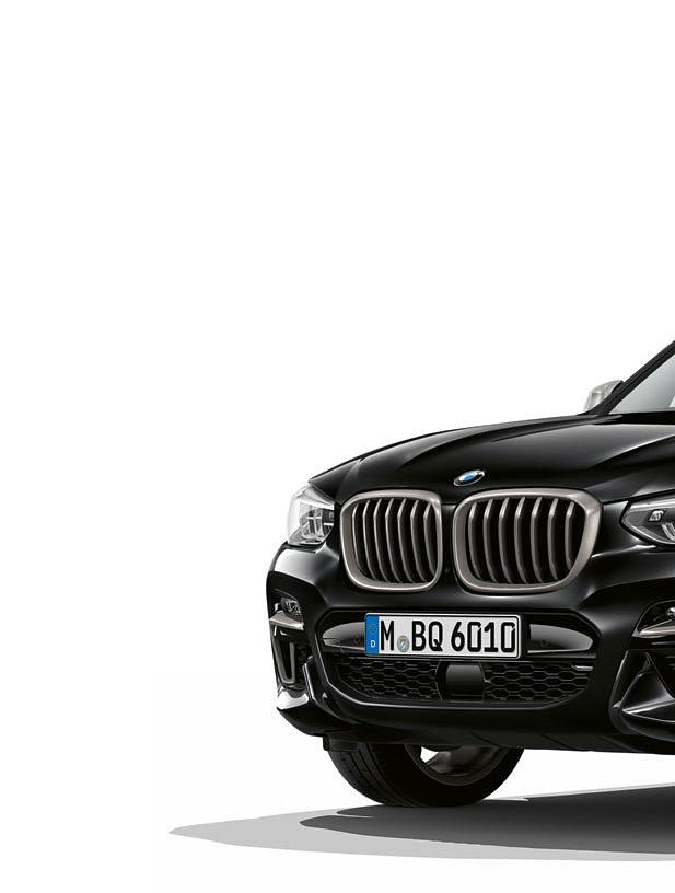 BMW X3 M40i A BMW X3 M40d. Výbava 28 29 Exkluzivní designové prvky M Performance zdůrazňují dynamický potenciál BMW X3 M40i a BMW X3 M40d uvnitř i navenek.