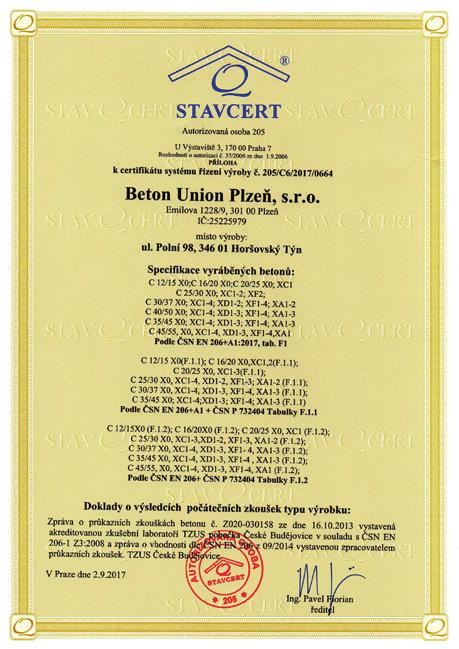 certifikátu ISO 9001 Systému managementu kvality