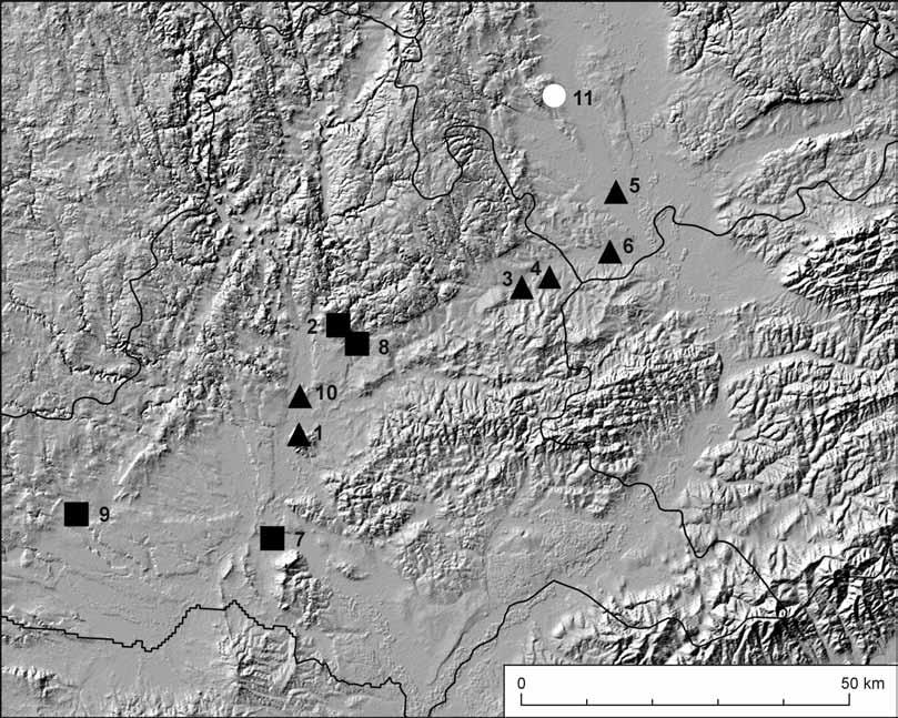 208 David Parma Stanislav Stuchlík Obr. 1. Mapa zájmové oblasti s vynesenými lokalitami ze soupisu.