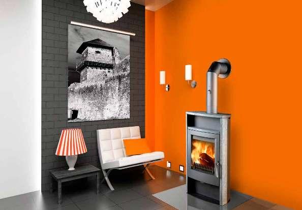 Krbové kachle ALVESTA Moderné kachle s obkladom s pieskovca 8 kw 112x57x39 cm 150 mm Vývod