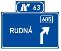 6f 6g 7a Směrová návěst před odbočením Značka informuje před místem odbočení o cíli (cílech) a počtu jízdních pruhů ve směru odbočení.