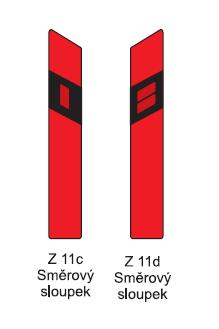 Z 11c a Z 11d v červené barvě.