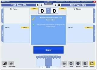 1 Kontrola utkání Některé federace mají extra funkci a umožňuje jim zkontrolovat utkání. Tento test zkontroluje informace o utkání a spojení se serverem.