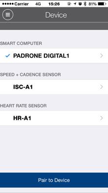 Nastavení PADRONE DIGITAL Nastavení z chytrého telefonu (Cateye Cycling ) PADRONE DIGITAL Naformátujte (inicializujte) jednotku.