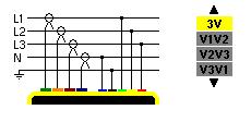 Jsou-li připojena jen dvě ze tří napětí, třífázová napětí musí být v rovnováze (metoda ½ prvku) 3fázový, open high leg delta, 4vodičový, neuzemněný nulový vodič 3fázový, high leg delta, 4vodičový