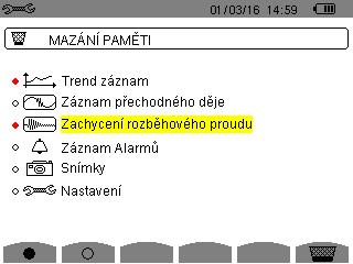 Chcete-li alarm nastavit, naprogramujte následující hodnoty: Typ alarmu. Řád harmonických (0 až 50) jen pro S-h, A-h, U-h a V-h.