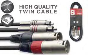 STC3CMXM 25018331 0,2 kg 5,69 Dvojitý kabel, XLR samec/rca. Délka 3 m, barva černá. V souladu s RoHS.