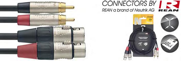PHONE PLUG-PHONE PLUG Profesionální dvojitý Y kabel s konektory REAN by Neutrik 1x jack stereo zástrčka / 2 x jack mono zástrčka, délka 3m. Barva černá. Výrobek je ve shodě s RoHS.