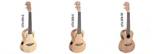 Barva přírodní, matný lak. Exotic Series - Solid top Acoustic Tenor Ukuleles EUK L-BK Elektrické ukulele stylu LesPaul.