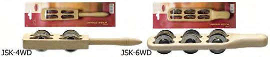 JSK-2 TIGER Tamburínová palička ze dřeva, 2 páry plíšků, motiv tygr.