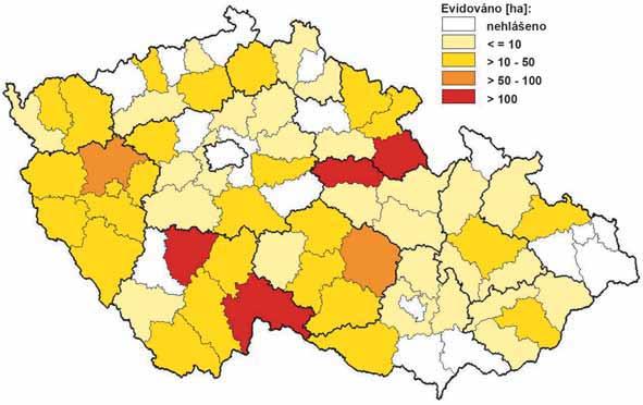 Zpravodaj ochrany lesa. Supplementum 2005 Obr. 34: Evidovaný výskyt klikoroha borového od roku 1990 Recorded occurrence of Hylobius abietis since 1990 30 25 20 tis.