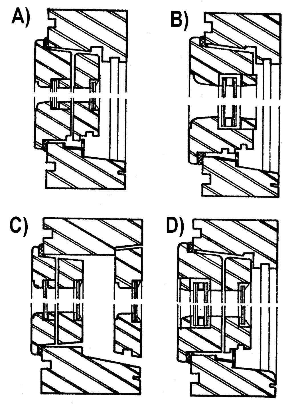 I. 2. Přirozené větrání a hnaný déšť Schémata detailů dřevěných oken se 2 stadii těsnění z hlediska účinků
