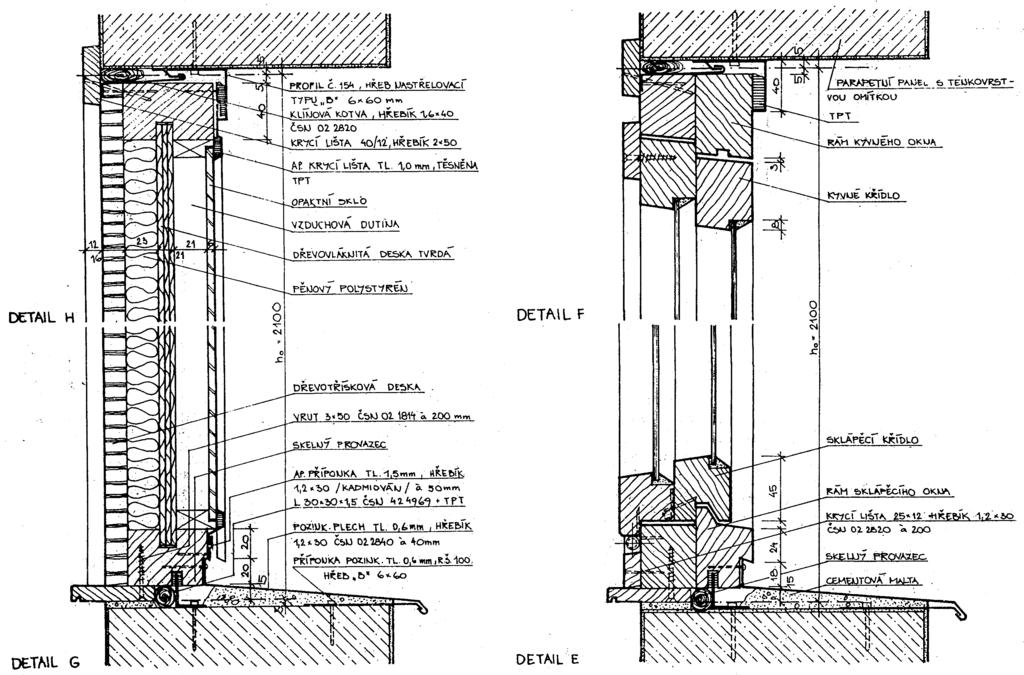 I. 4. Konstrukce a detaily oken Dřevěná