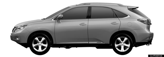 Identifikace Lexusu RX 450h Svým vzhledem je Lexus RX 450h z modelového roku 2010 téměř identický s klasickým nehybridním Lexusem RX 350. RX 450h je pětidveřové SUV.