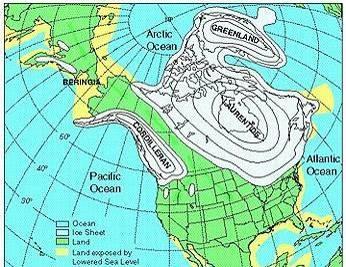 Zalednění Severní Ameriky Laurentinský ledovec pokrýval větši