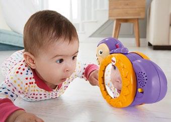 Díky zářivým barvám, zrcátku, zábavným zvukům a kutálení budou ve střehu i smysly vašeho drobečka!