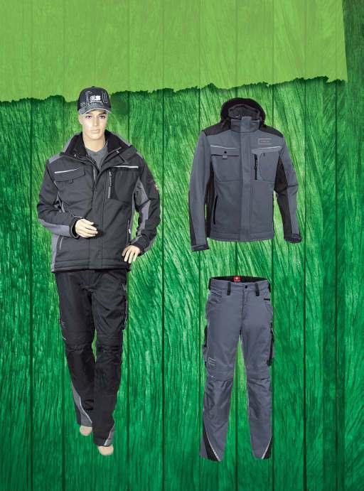 Speciální kolekce kvalitního profi oblečení nejen pro práci, ale také pro běžné nošení Softshellová bunda e.s.motion šedá/černá 1.