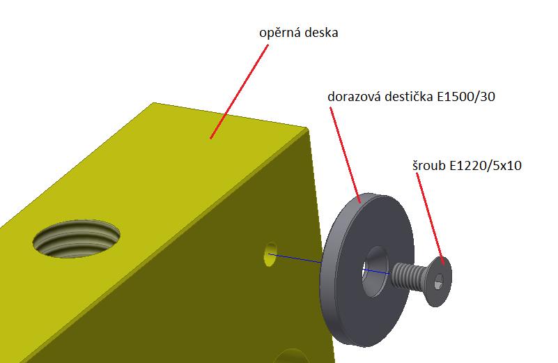 5.3.6 Vyhazovače Obrázek 35 Detail dorazové destičky Vyhazovače, ustavené v deskách vyhazovacího paketu, slouží k vyhození hotového výstřiku z formy.