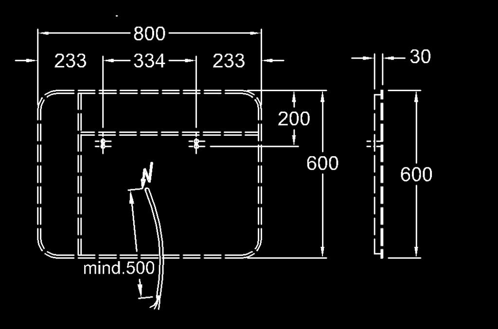 zamlžení Zrcadlo s osvětlením 60 x 80 x 3 cm LED 37